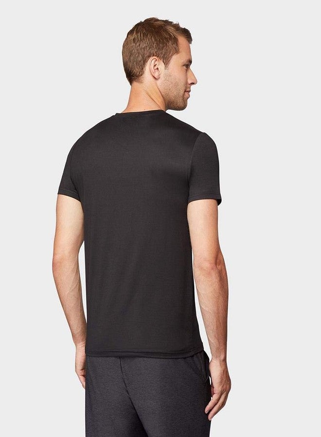 32 Degrees Mens Cool Quick Dry Active Lounge Basic Vneck T-Shirt, Black, Medium - Image 5